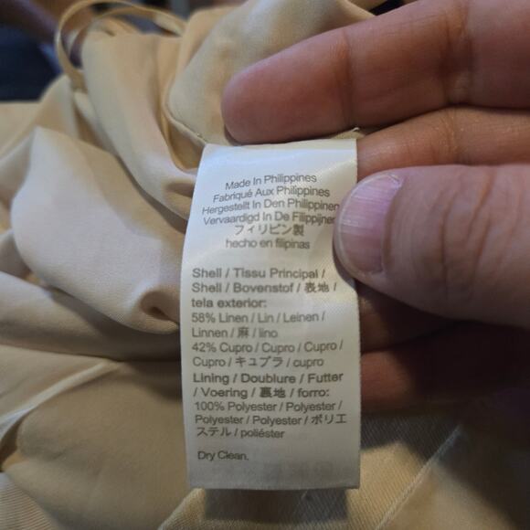 J.Crew Linen Blend Skirt Women’s Size 6 Beige Button Front - Picture 9 of 10